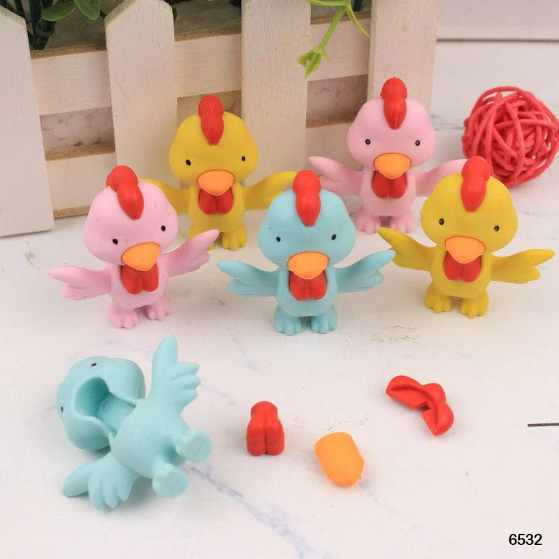 Cute Hen Eraser | Set of 3