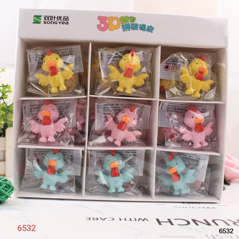 Cute Hen Eraser | Set of 3