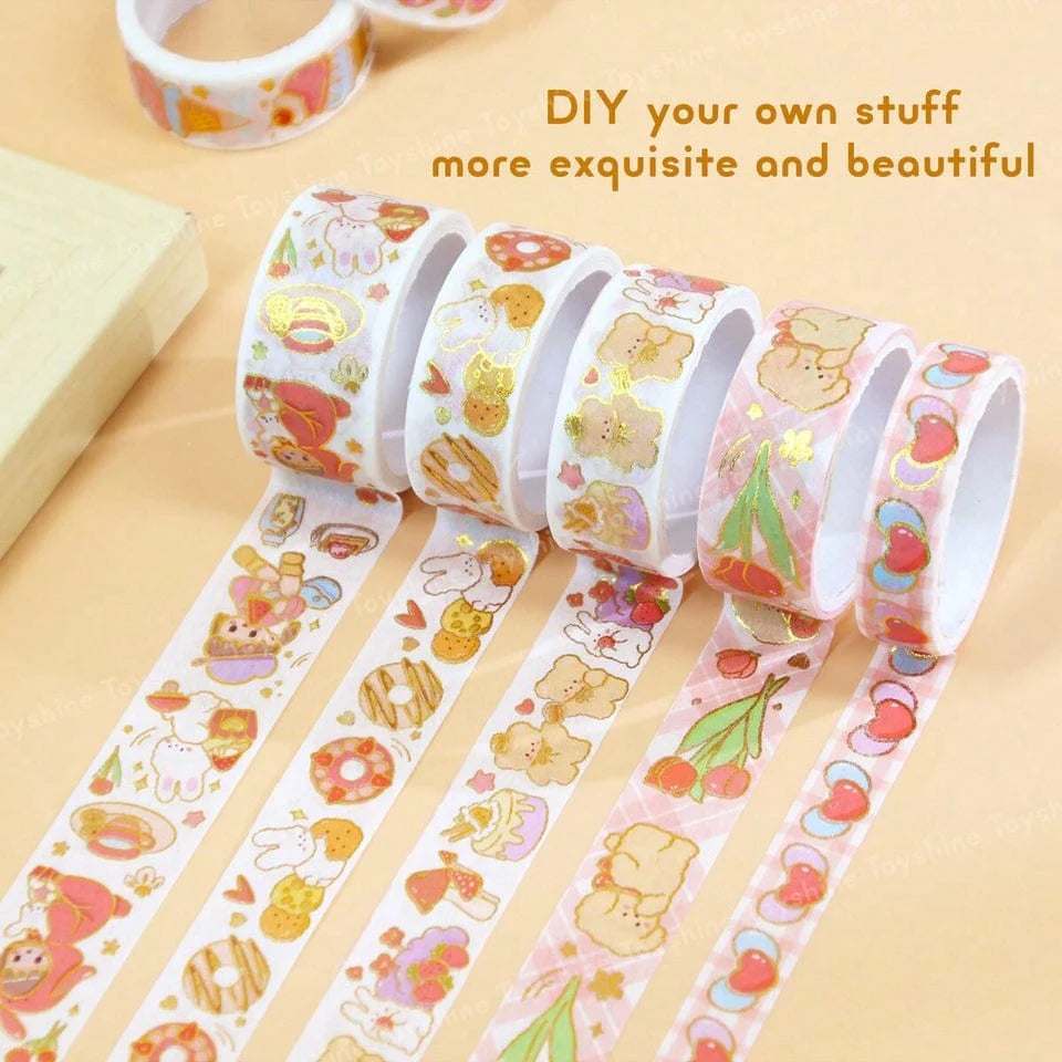 Kawaii Kiki and Nini in Flower Iceland Washi Tape | 20pcs