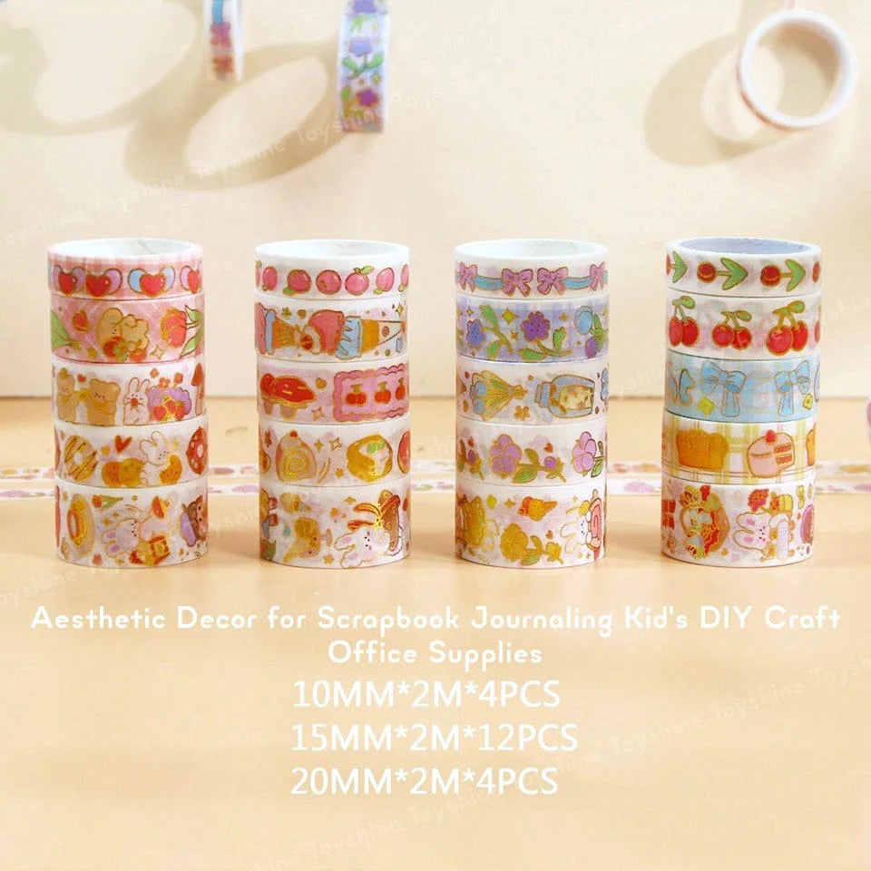 Kawaii Kiki and Nini in Flower Iceland Washi Tape | 20pcs