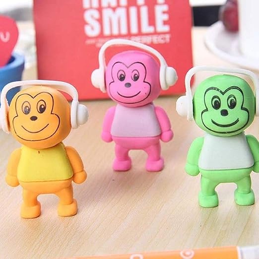 Music Monkey Shape Erasers | Set of 12