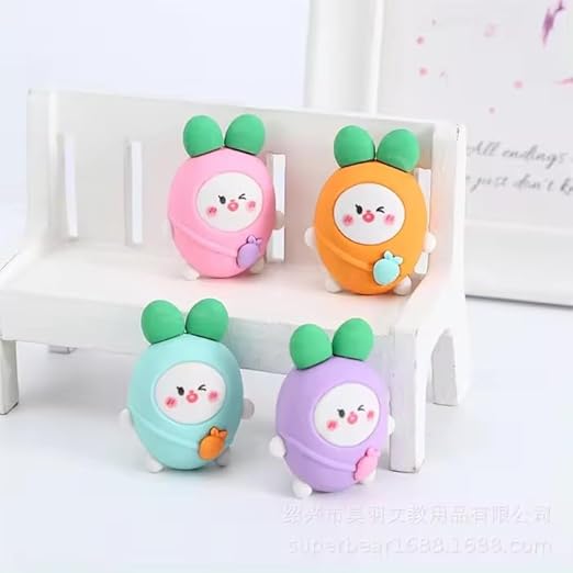 Cute Radish Eraser | Set of 6