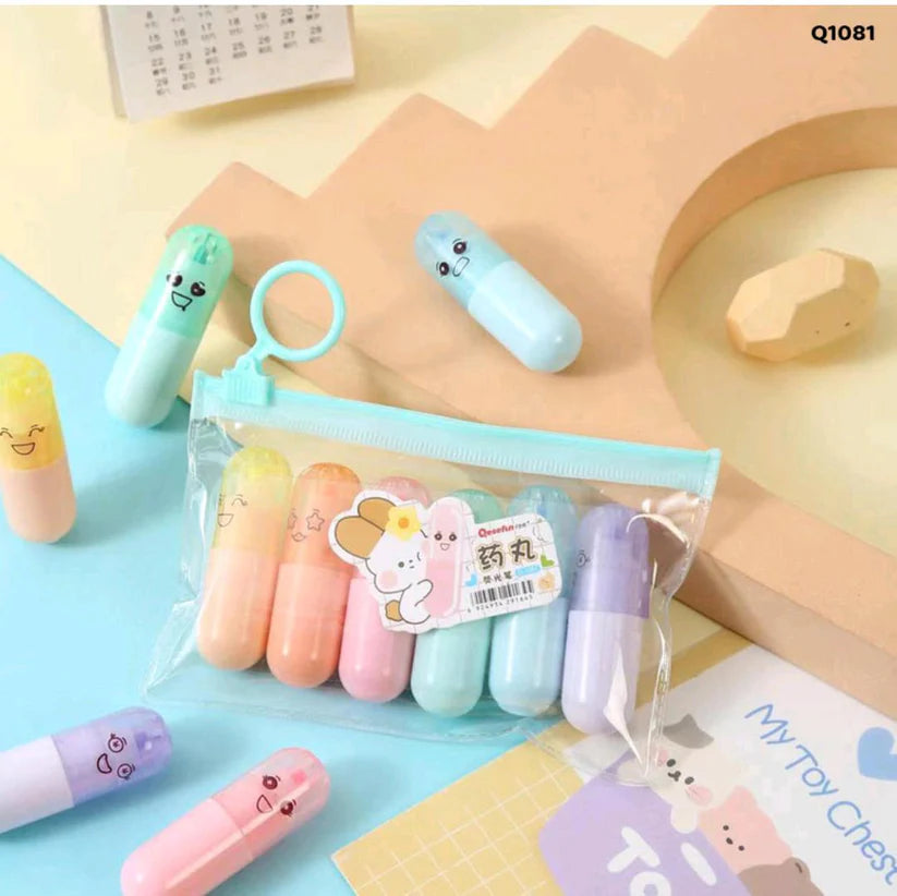 Smile Capsule Highlighter | 6Pcs